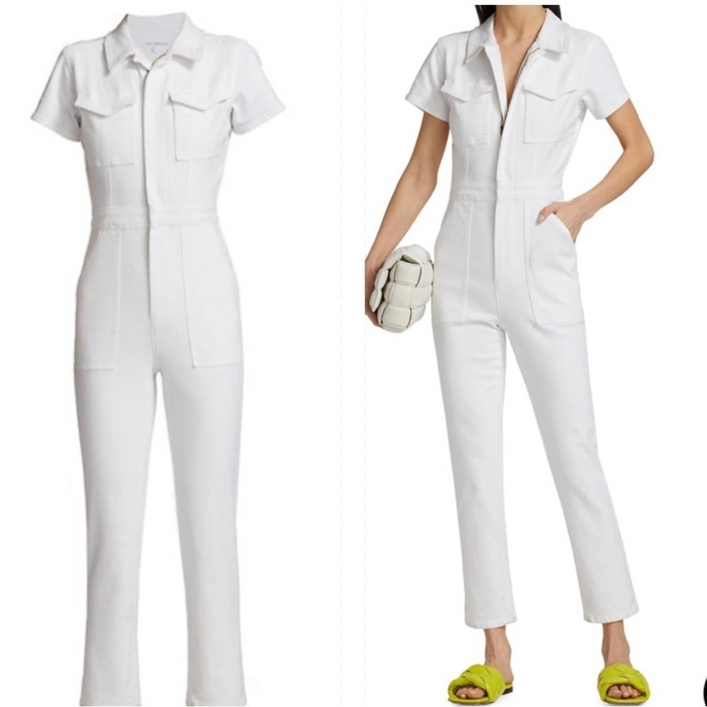 Good American Fit For Success Denim Jumpsuit white size 3 large SOLD OUT